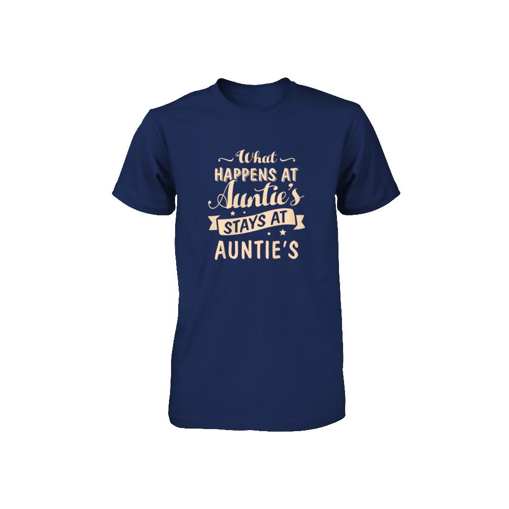 What Happens At Auntie's Stays At Auntie's Youth-Youth Shirt-Youth T-Shirt-Navy