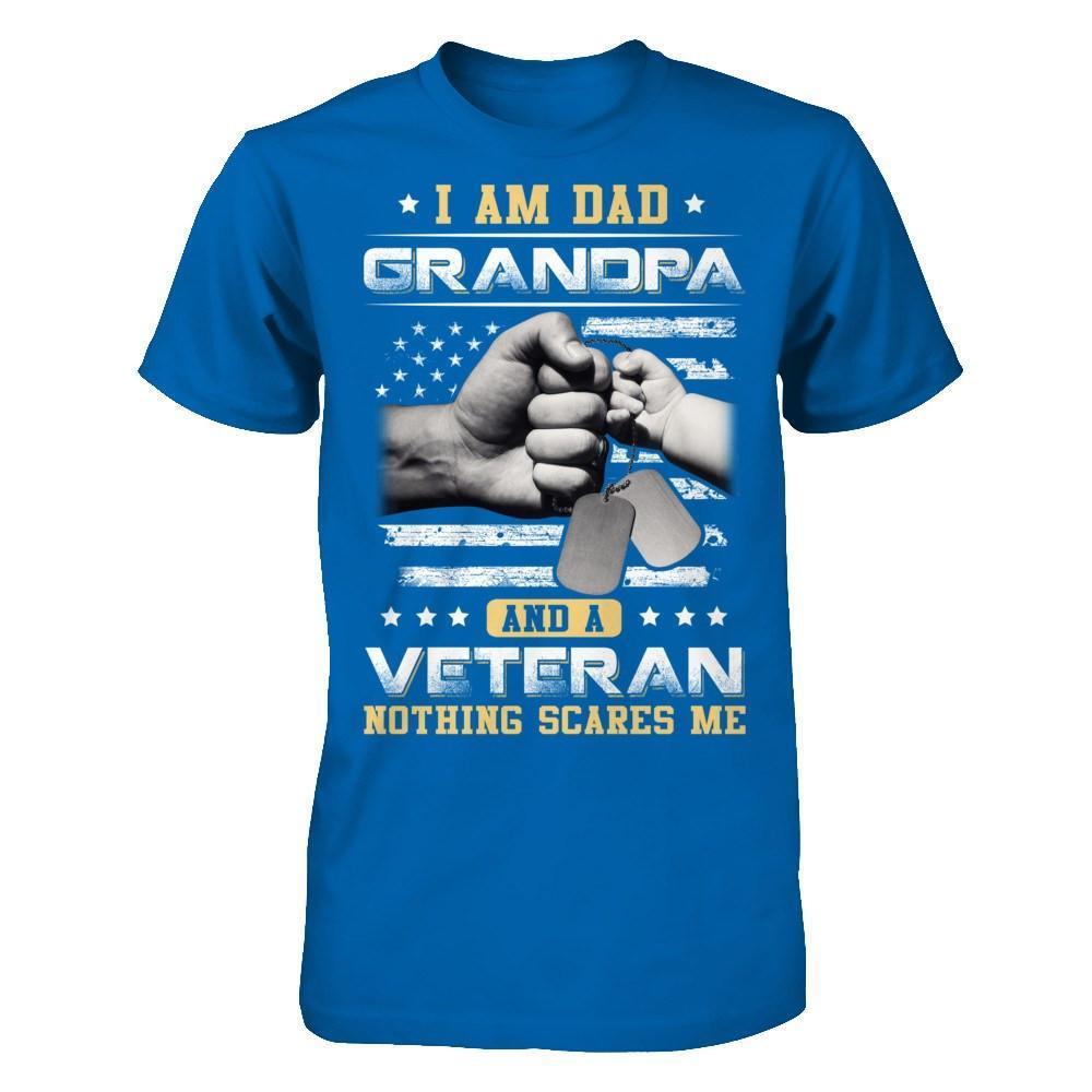 I'm A Dad Grandpa And A Veteran Nothing Scares Me-T-Shirt & Hoodie-Classic T-Shirt-Royal
