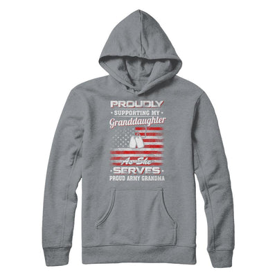 Supporting My Granddaughter As She Serves Proud Army Grandma-T-Shirt & Hoodie-Pullover Hoodie-Light Steel