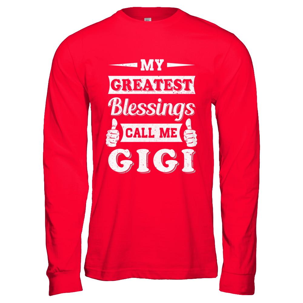 My Greatest Blessings Call Me Gigi-T-Shirt & Hoodie-Long Sleeve T-Shirt-Red