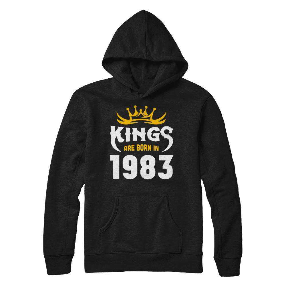 Kings Are Born In 1983 Birthday Gift-T-Shirt & Hoodie-Pullover Hoodie-Black