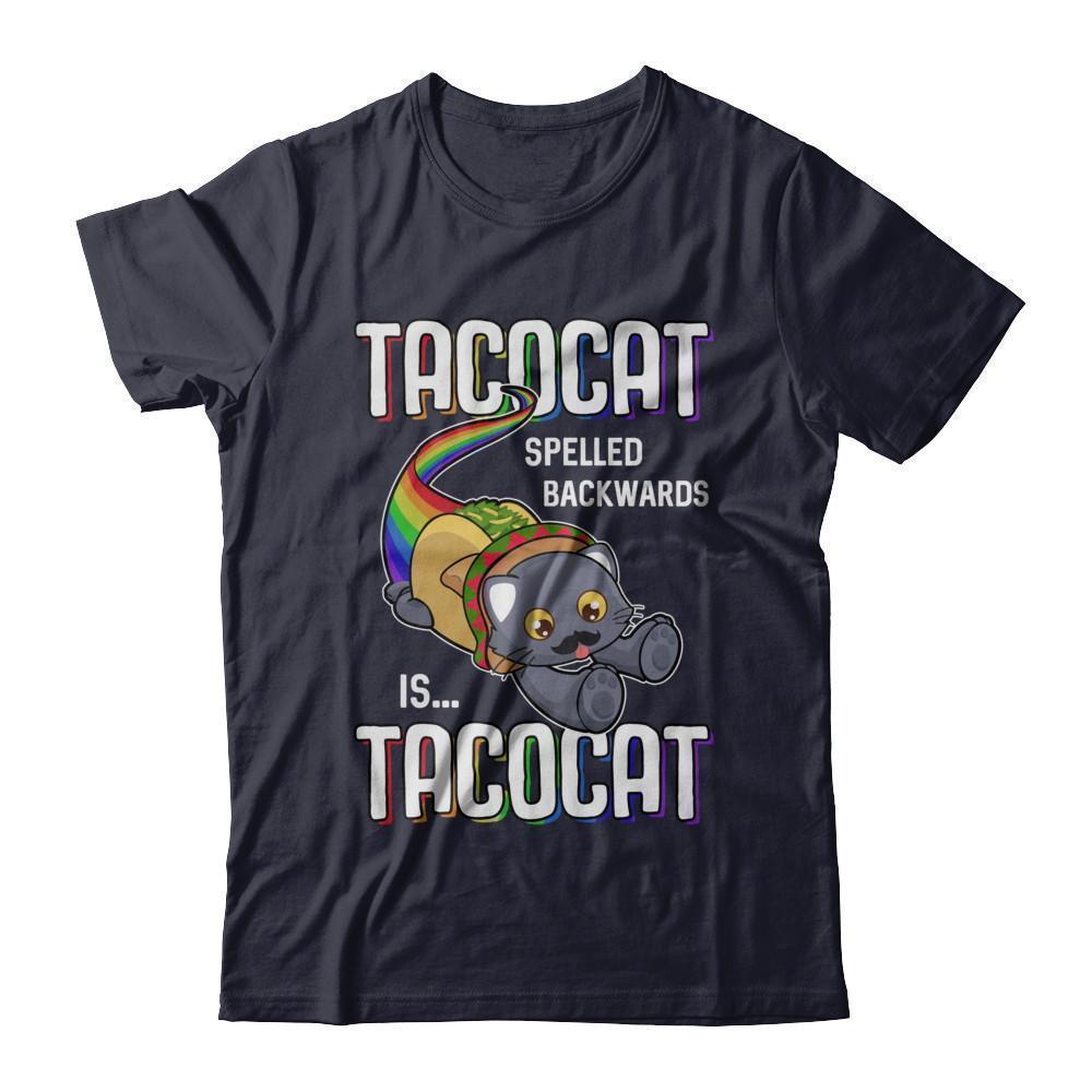 Funny Taco Cat Tacocat Spelled Backwards Is Tacocat Cat-T-Shirt & Hoodie-Premium T-Shirt-Midnight Navy