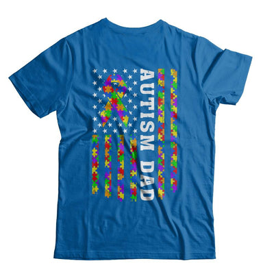 Proud Autism Dad Us Flag Autistic Daddy Fathers Day-T-Shirt & Hoodie-Classic T-Shirt-Royal