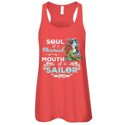 Soul Of A Mermaid Mouth Of A Sailor-T-Shirt & Tank Top-Women's Flowy Racerback Tank-Red