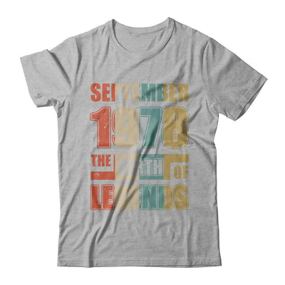 Vintage Retro September 1978 Birth Of Legends 43th Birthday-T-Shirt & Hoodie-Premium T-Shirt-Heather Gray