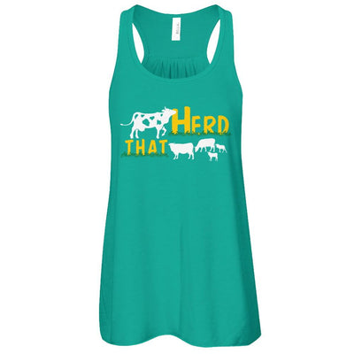 Herd That Cows Cattle Farmer-T-Shirt & Tank Top-Women's Flowy Racerback Tank-Kelly