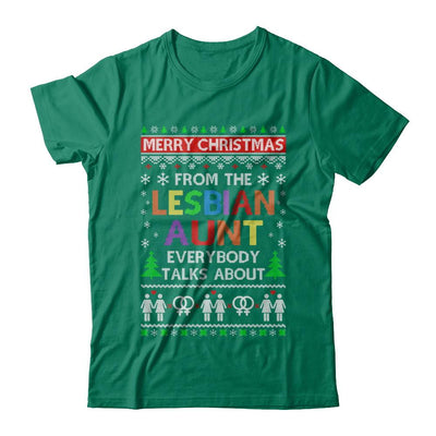 LGBT Merry Christmas From Lesbian Aunt Ugly Christmas Sweater-T-Shirt & Sweatshirt-Classic T-Shirt-Kelly Green