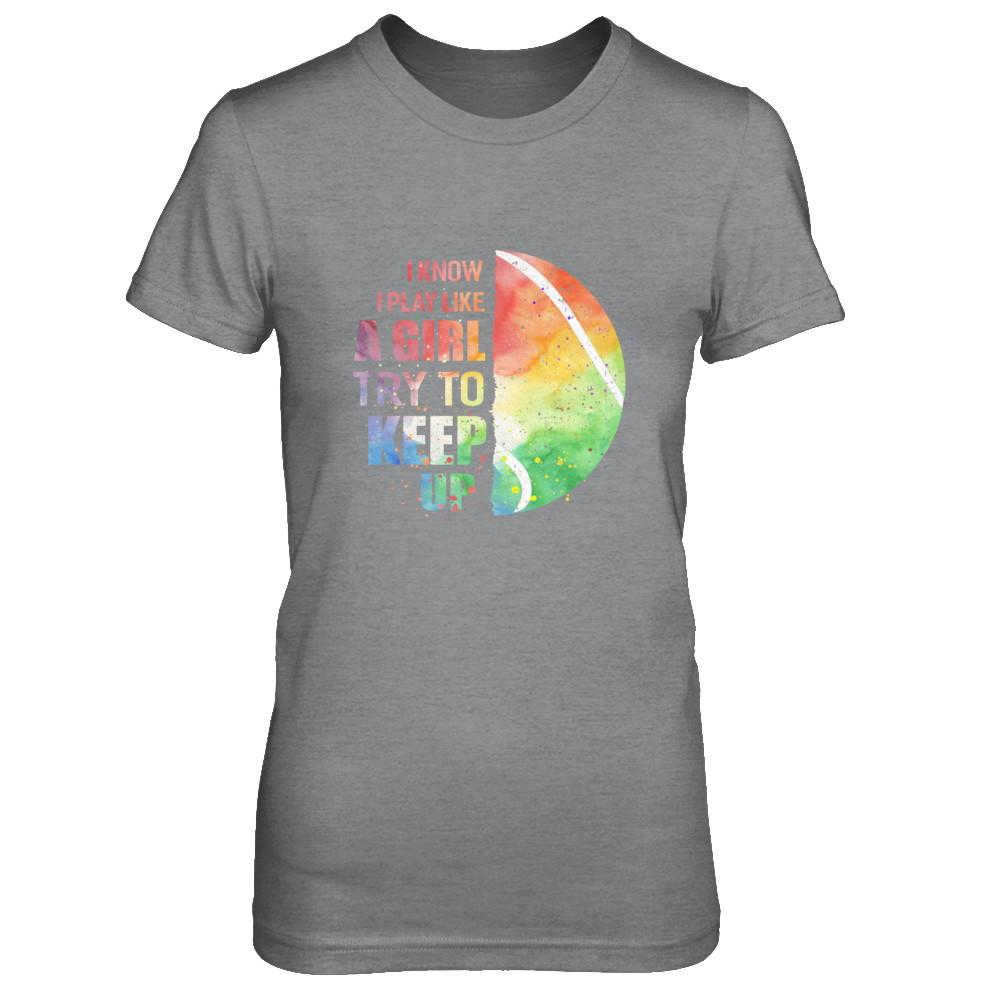 Yeah I Play Like A Girl Tennis Girl-T-Shirt & Hoodie-Women's T-Shirt-Sport Grey