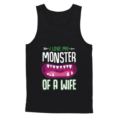 Monster Of A Wife Funny Couples Halloween-T-Shirt & Hoodie-Unisex Tank-Black