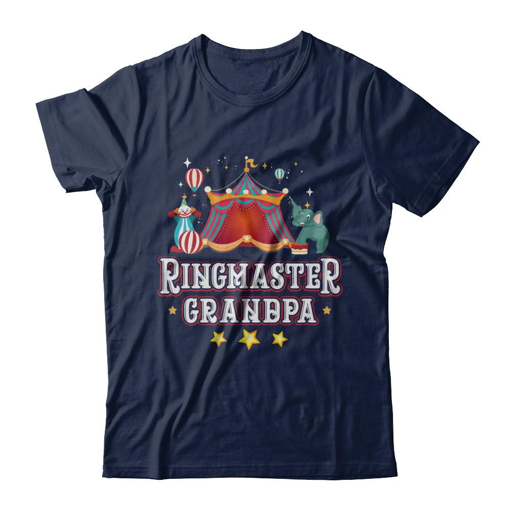 Ringmaster Grandpa Circus Carnival Children Party-T-Shirt & Hoodie-Classic T-Shirt-Navy