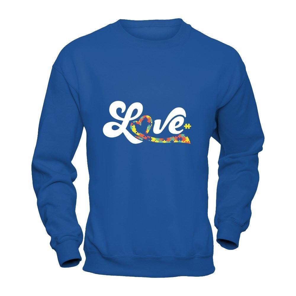 Love Autism Awareness-T-Shirt & Hoodie-Crewneck Sweatshirt-Royal