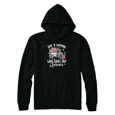 Just A Woman Who Loves Her Farmer-T-Shirt & Tank Top-Pullover Hoodie-Black
