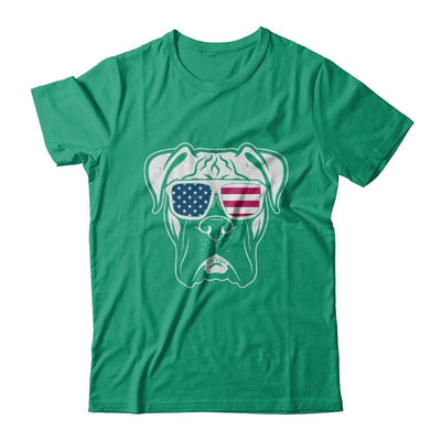 Boxer Dog American Flag Glasses 4Th Of July-T-Shirt & Hoodie-Classic T-Shirt-Kelly Green