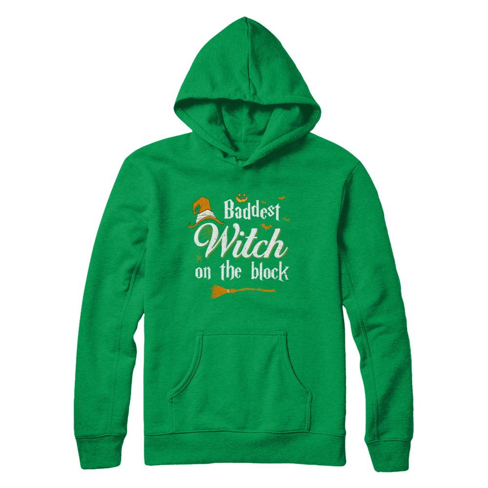 Baddest Witch On The Block-T-Shirt & Sweatshirt-Pullover Hoodie-Irish Green