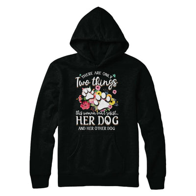 This Woman Can't Resist Her Dog And Her Other Dog-T-Shirt & Hoodie-Pullover Hoodie-Black