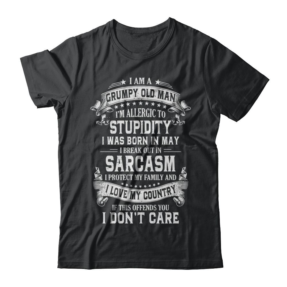 I Am A Grumpy Old Man I Was Born In May Birthday-T-Shirt & Hoodie-Classic T-Shirt-Black