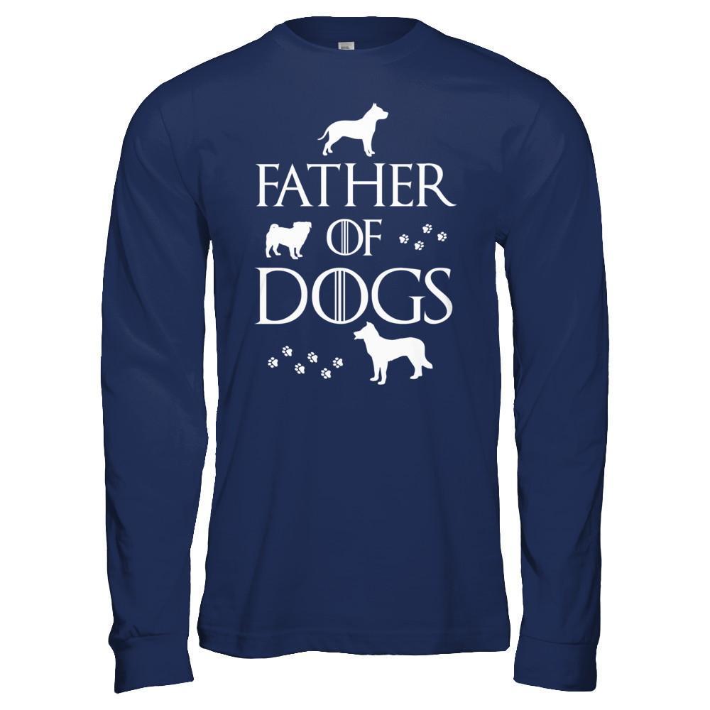 Father Of Dogs Dog Lover-T-Shirt & Hoodie-Long Sleeve T-Shirt-Navy