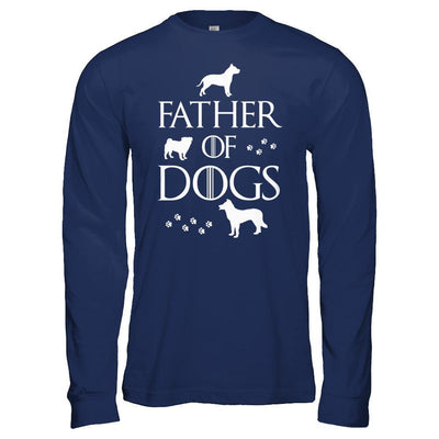 Father Of Dogs Dog Lover-T-Shirt & Hoodie-Long Sleeve T-Shirt-Navy