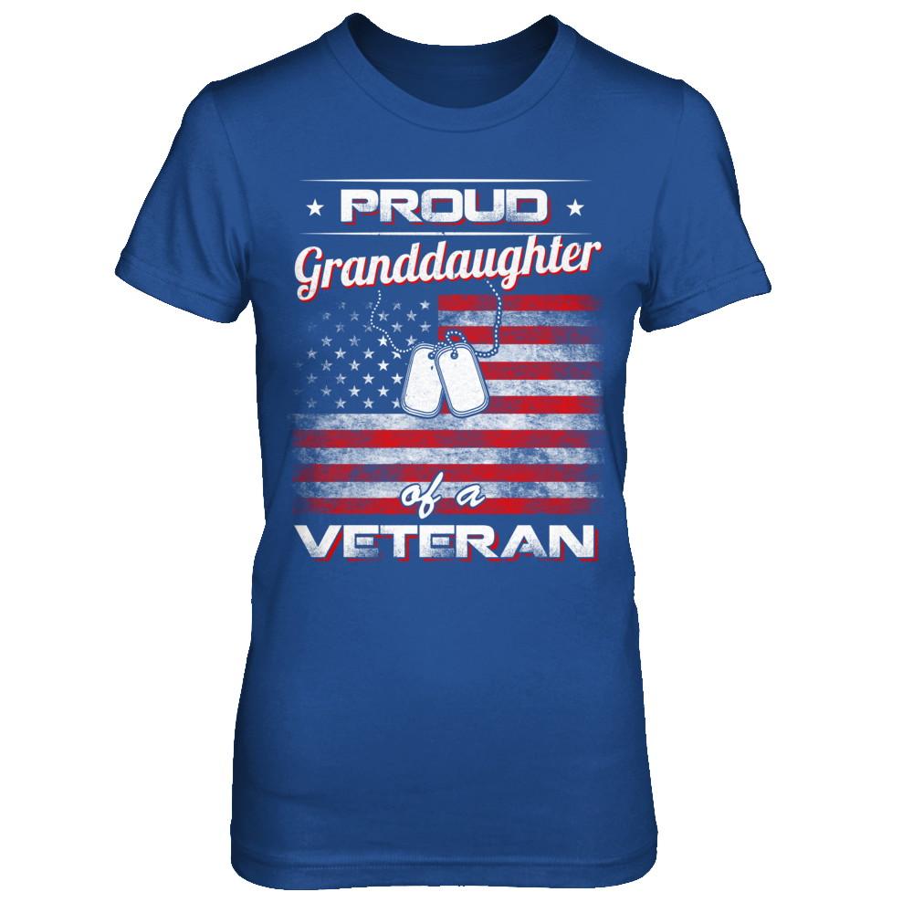 Proud Granddaughter Of A Veteran-T-Shirt & Hoodie-Women's T-Shirt-Royal
