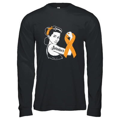 We Can Cure It Multiple Sclerosis Orange Awareness Survivor-T-Shirt & Hoodie-Long Sleeve T-Shirt-Black