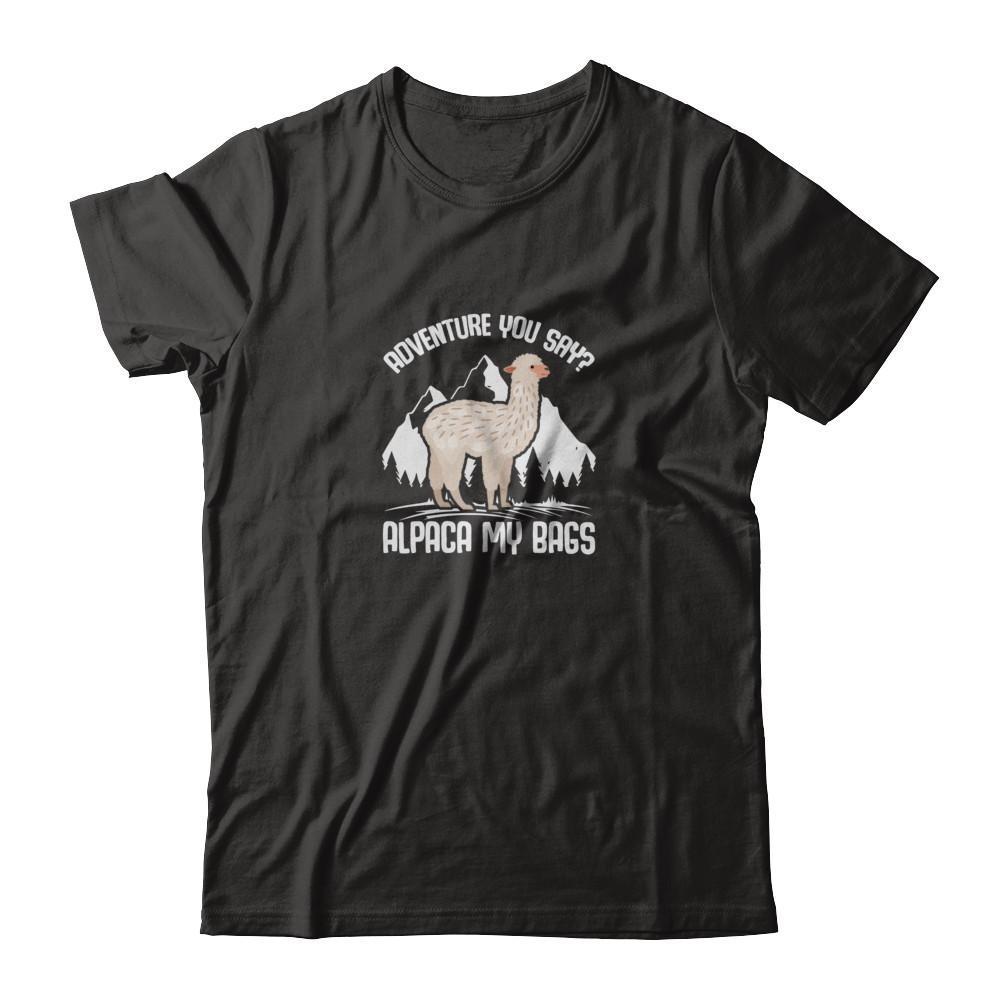 Adventure You Say? Alpaca My Bags-T-Shirt & Tank Top-Premium T-Shirt-Black