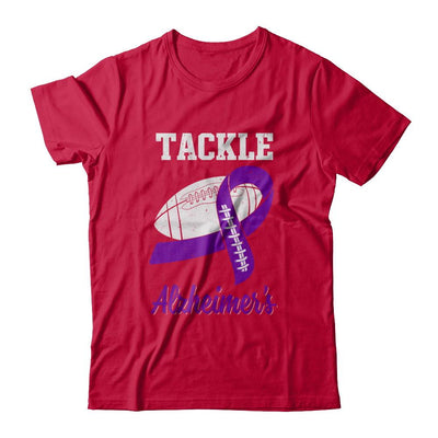 Football Survivor Tackle Purple Alzheimer's Awareness-T-Shirt & Hoodie-Classic T-Shirt-Red