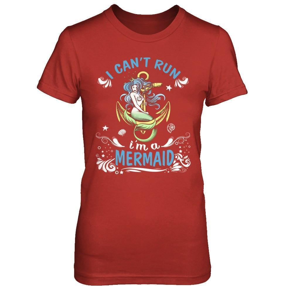 I Can't Run I'm A Mermaid-T-Shirt & Hoodie-Women's T-Shirt-Red