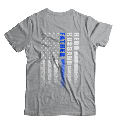 Police Thin Blue Line Husband Daddy Hero Fathers Day Gift-T-Shirt & Hoodie-Classic T-Shirt-Sport Grey