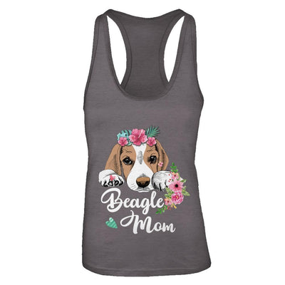 Beagle Mom Funny Dog Mom Gift Idea-T-Shirt & Tank Top-Women's Ideal Racerback Tank-Dark Grey