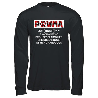 Pawma Buffalo Plaid Mom Proudly Claims Her Children's Dogs-T-Shirt & Hoodie-Long Sleeve T-Shirt-Black