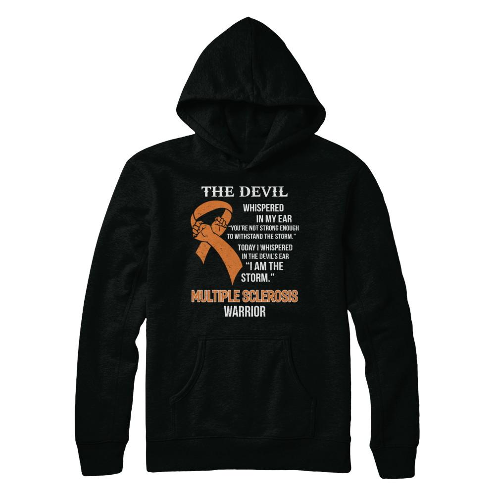 I Am The Storm Support Multiple Sclerosis Awareness Warrior Gift-T-Shirt & Hoodie-Pullover Hoodie-Black