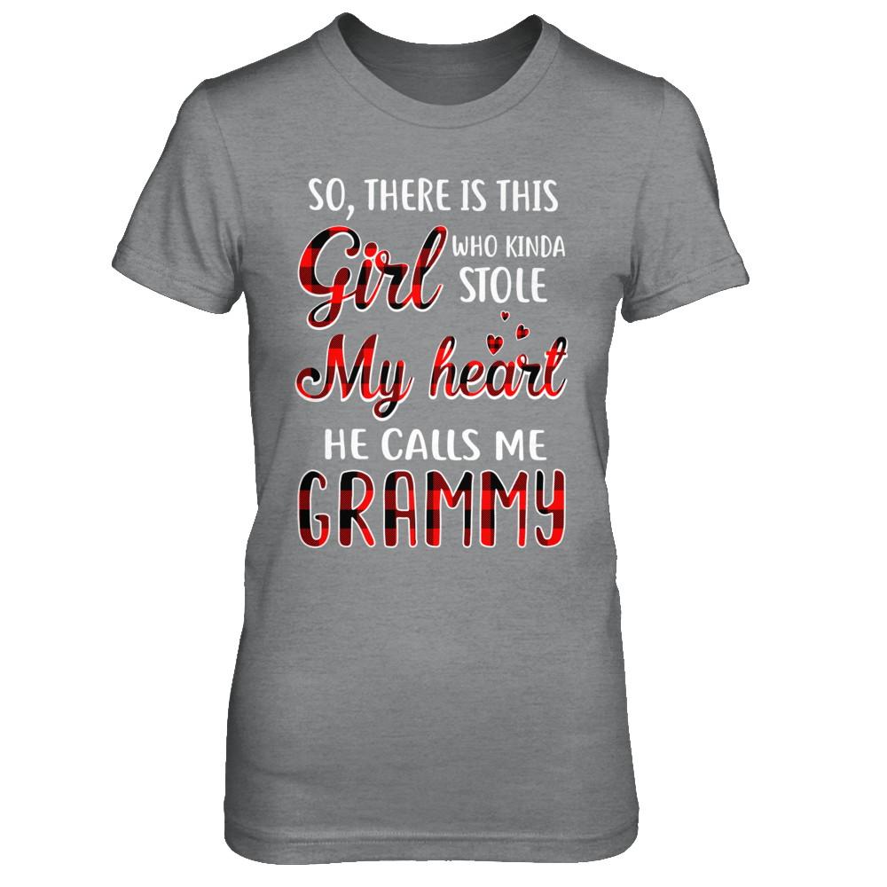 This Girl Who Kinda Stole My Heart He Calls Me Grammy-T-Shirt & Hoodie-Women's T-Shirt-Sport Grey