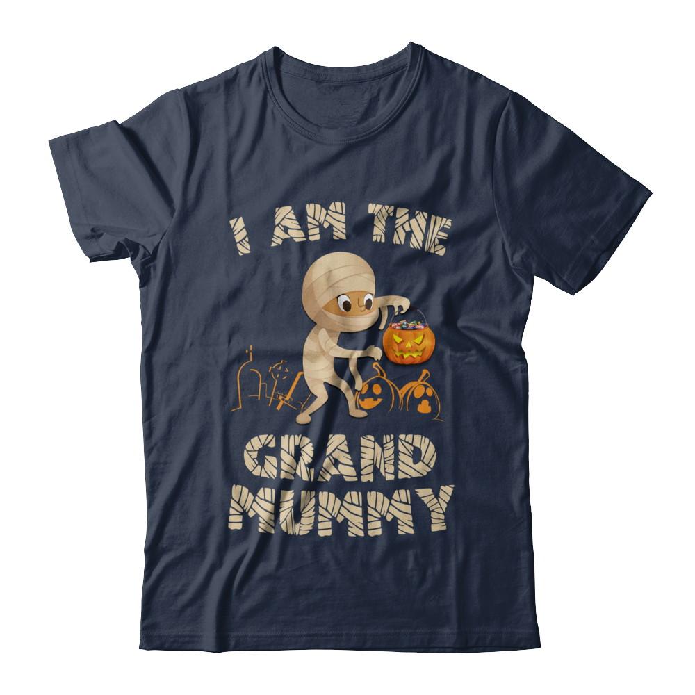 Halloween Costume I Am The The Grand Mummy Grandma-T-Shirt & Hoodie-Classic T-Shirt-Navy