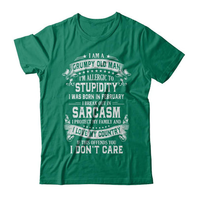 I Am A Grumpy Old Man I Was Born In February Birthday-T-Shirt & Hoodie-Classic T-Shirt-Kelly Green