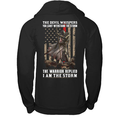 Knight Templar The Devil Whispers You Can't Withstand The Storm-T-Shirt & Hoodie-Pullover Hoodie-Black