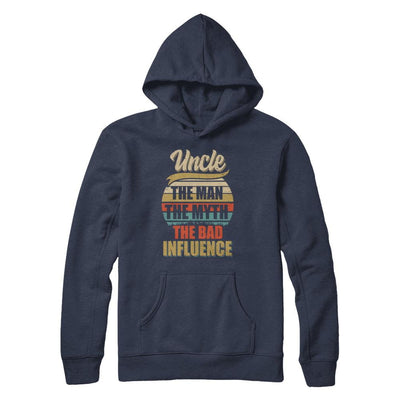 Vintage Uncle The Man The Myth The Bad Influence-T-Shirt & Hoodie-Pullover Hoodie-Navy