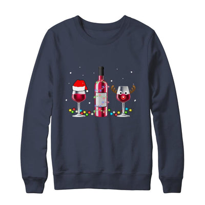 Xmas Merry Christmas Wine Winey Gift-T-Shirt & Sweatshirt-Crewneck Sweatshirt-Navy