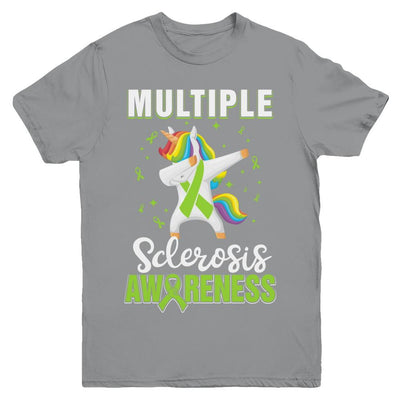 Inspirational Multiple Sclerosis Awareness Unicorn Support Youth-Youth Shirt-Youth T-Shirt-Sport Grey