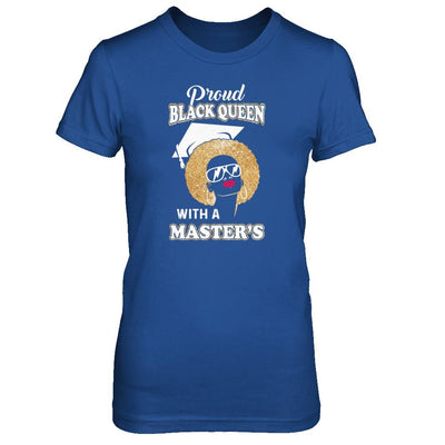 Graduation Proud Black Queen Masters Degree Graduate-T-Shirt & Tank Top-Women's T-Shirt-Royal