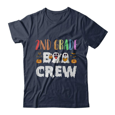 Cute Boo Crew 2nd Grade Teacher Halloween-T-Shirt & Hoodie-Classic T-Shirt-Navy