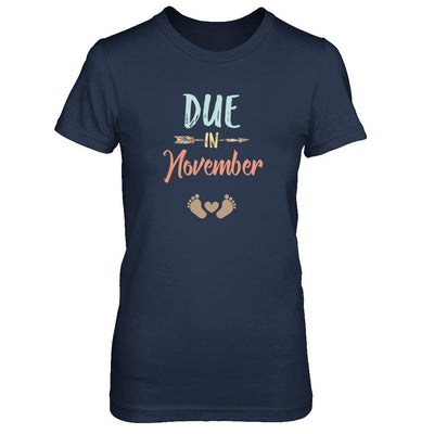 Due Date November 2021 Announcement Mommy Bump Pregnancy-T-Shirt & Tank Top-Women's T-Shirt-Navy