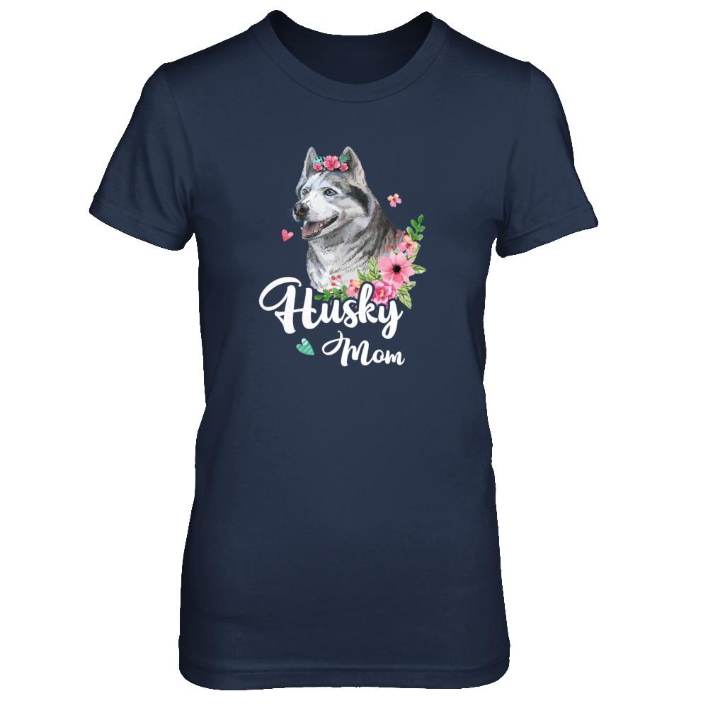 Husky Mom Funny Dog Mom Gift Idea-T-Shirt & Tank Top-Women's T-Shirt-Navy