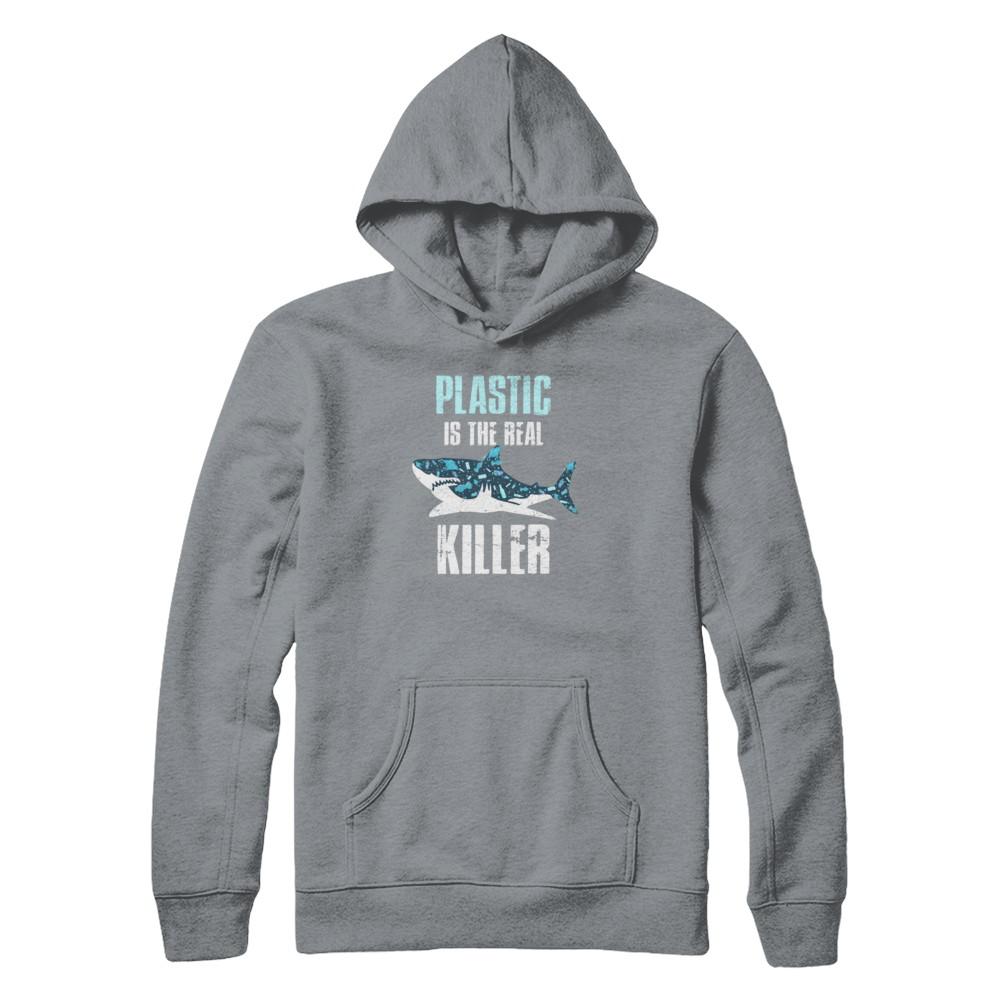 Plastic Is The Real Killer Save Ocean Quote-T-Shirt & Tank Top-Pullover Hoodie-Light Steel