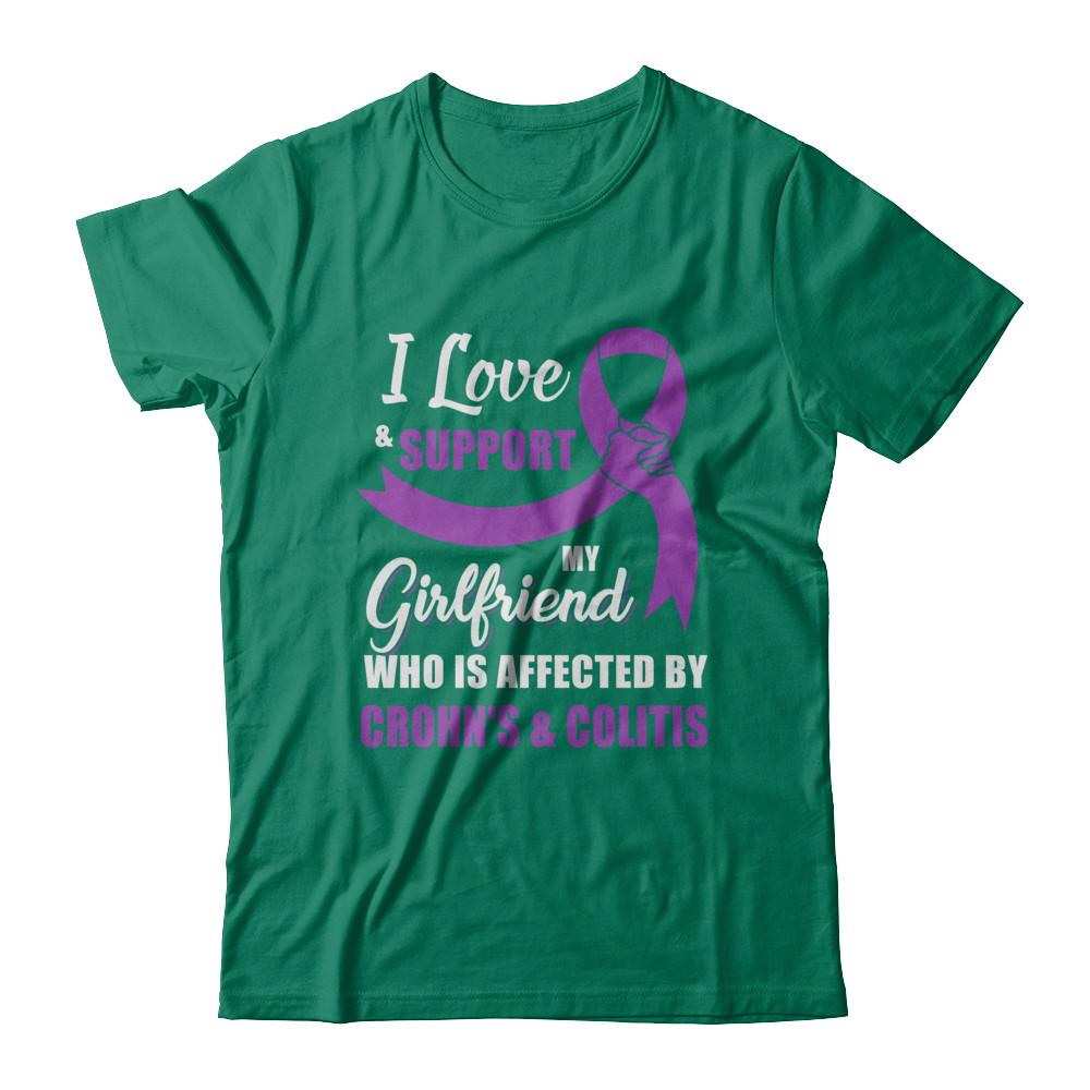 Crohn's & Colitis Awareness Support Purple Girlfriend Boyfriend-T-Shirt & Hoodie-Classic T-Shirt-Kelly Green