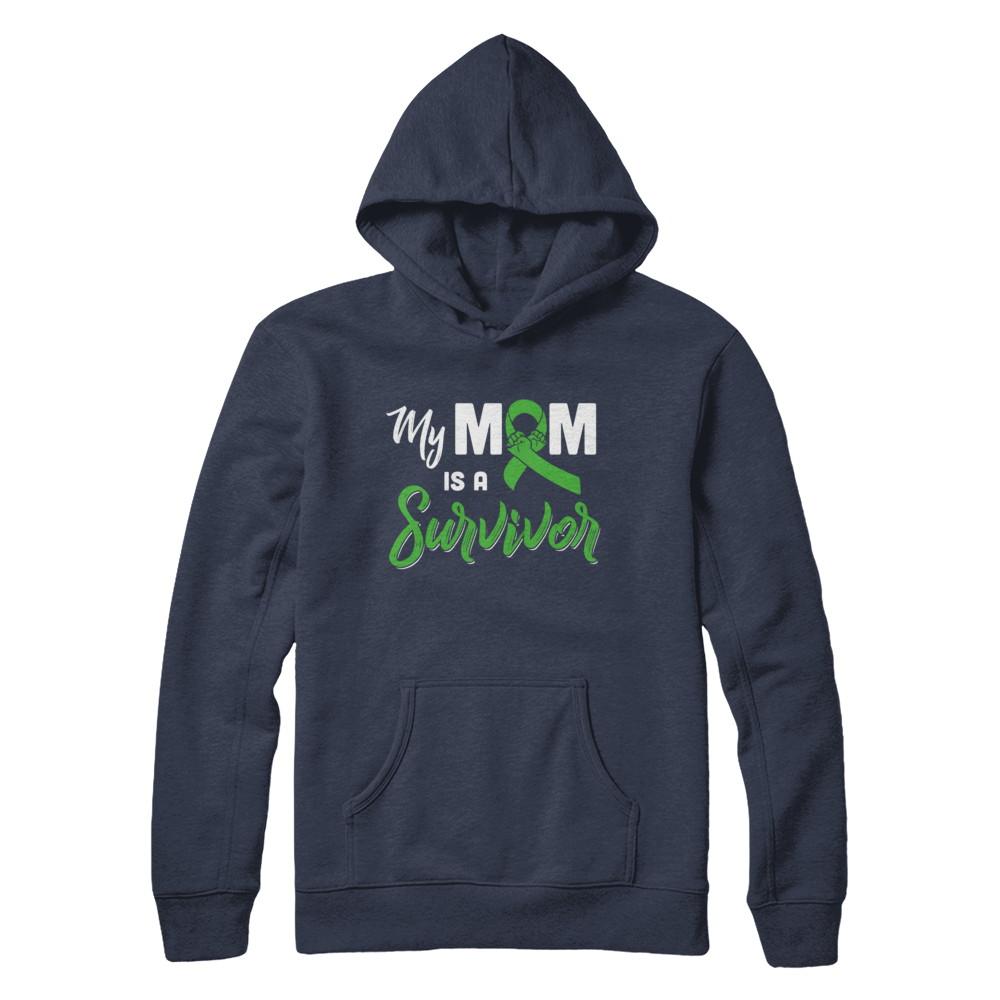 My Mom Is A Survivor Lymphoma Son Daughter-T-Shirt & Hoodie-Pullover Hoodie-Navy