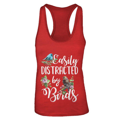 Easily Distracted By Birds-T-Shirt & Tank Top-Women's Ideal Racerback Tank-Red
