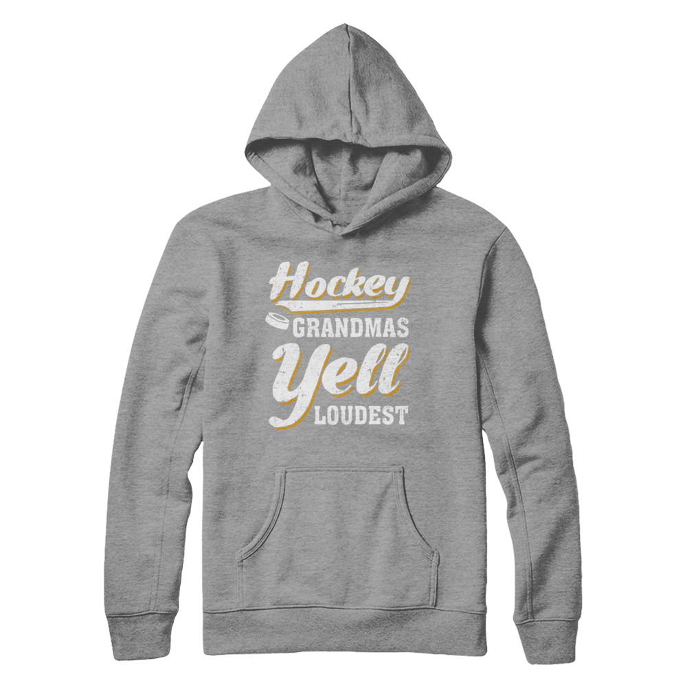 Hockey Grandmas Yell Loudest-T-Shirt & Hoodie-Pullover Hoodie-Sport Grey