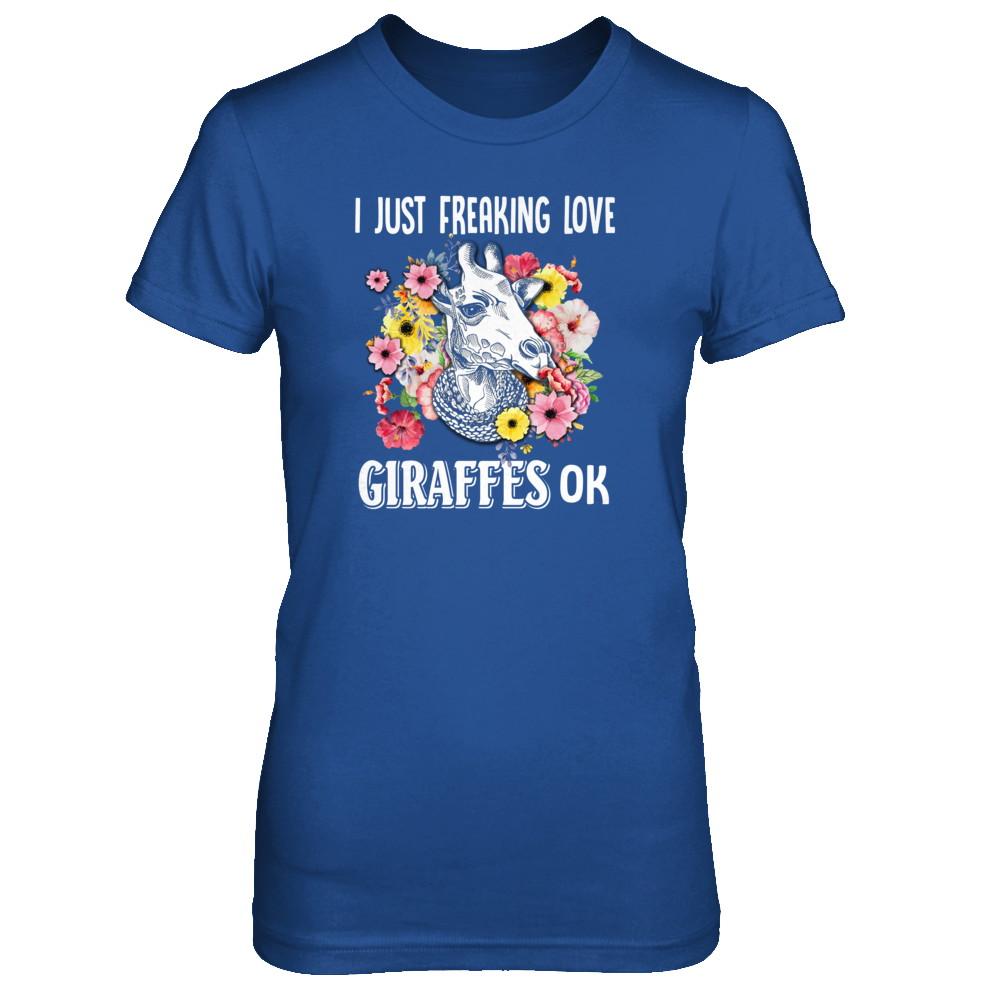 I Just Freaking Love Giraffes-T-Shirt & Tank Top-Women's T-Shirt-Royal