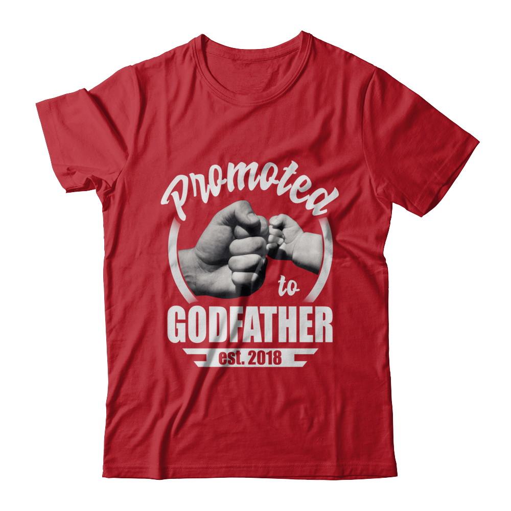 Promoted To Godfather 2018 Fathers Day Gift-T-Shirt & Hoodie-Classic T-Shirt-Red