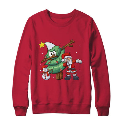 Dabbing Santa Through The Snow-T-Shirt & Sweatshirt-Crewneck Sweatshirt-Red